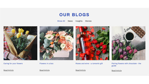 Blog Posts Carousel & grid example - with blog menu