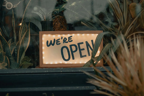 We're open sign - how to launch a Shopify website checklist