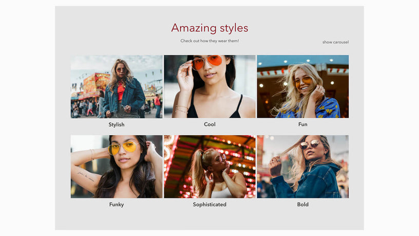 Image Gallery Carousel & Grid Shopify section - grid view