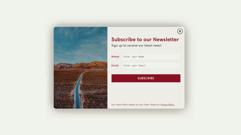 Popup with Newsletter Signup